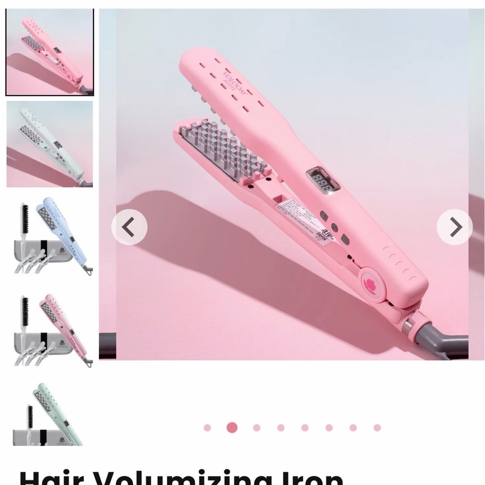 Pink Hair Volumizing Iron - Compact Styling Tool